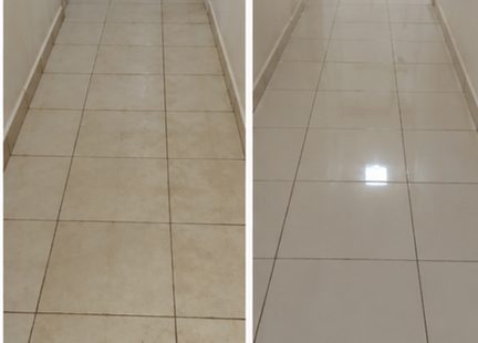Comparação da área antes do cuidado