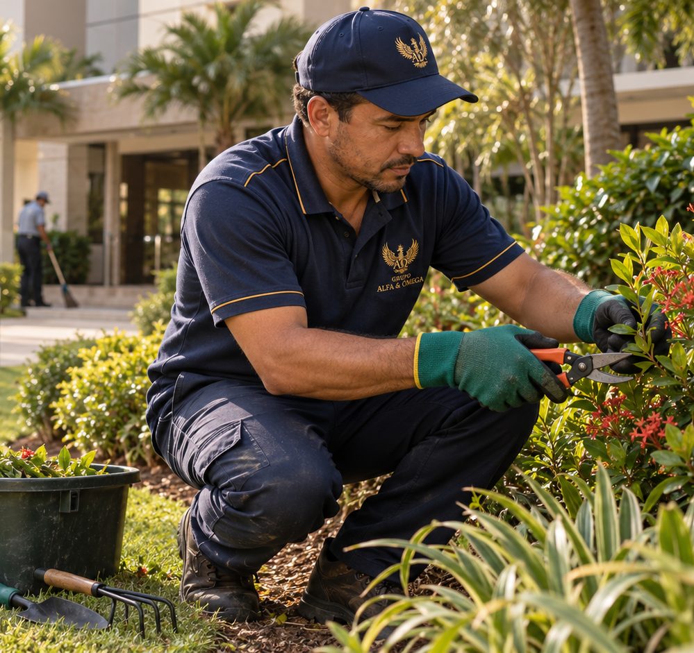 Serviço de jardinagem em condomínio